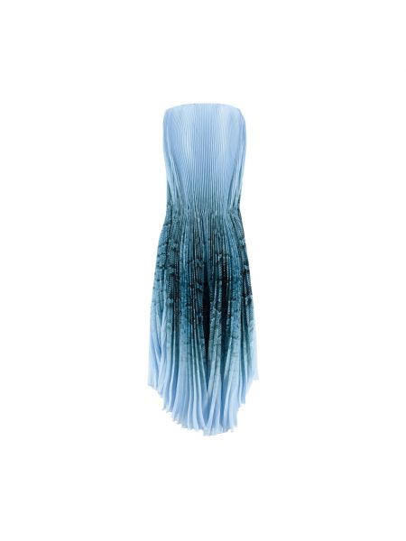 Sukienka midi bez rękawów w wężowy wzór Ermanno Scervino niebieska