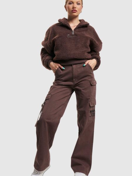 Флисовый свитер Karl Kani коричневый