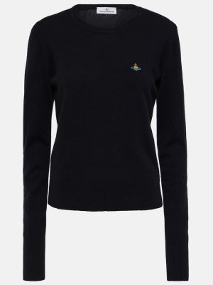 Sweter wełniany z kaszmiru Vivienne Westwood czarny
