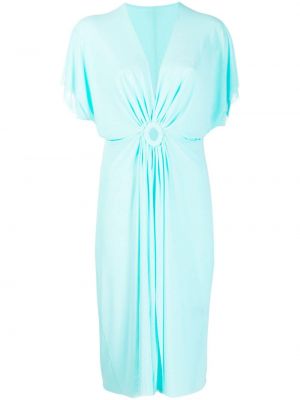 Μίντι φόρεμα με λαιμόκοψη v Fisico μπλε