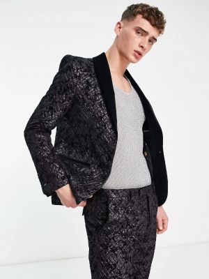Жаккардовый пиджак с вышивкой Twisted Tailor черный