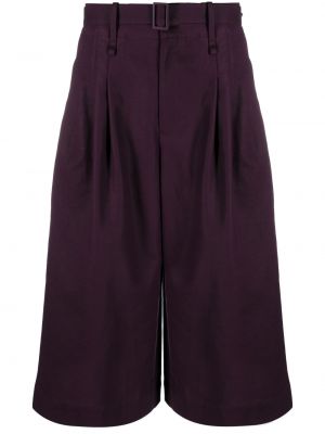 Плисирани широки панталони тип „марлен“ с висока талия Issey Miyake виолетово