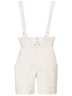 Pamučne lanene kratke hlače Isabel Marant bijela