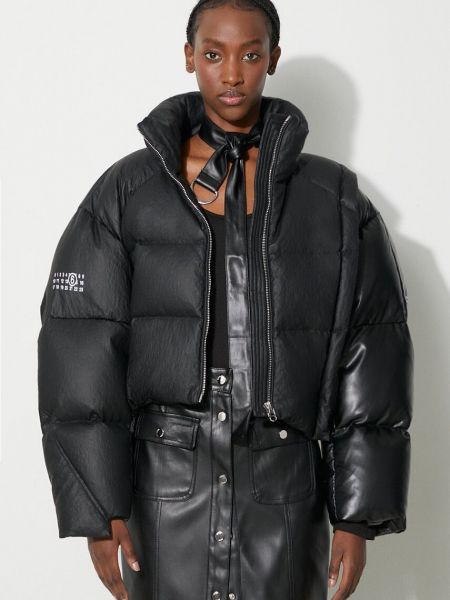 Pernata jakna oversized Mm6 Maison Margiela crna