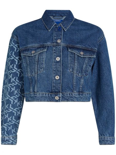 Kurtka jeansowa z nadrukiem Karl Lagerfeld Jeans niebieska