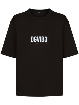 Raštuotas medvilninis marškinėliai Dolce & Gabbana Dg Vibe