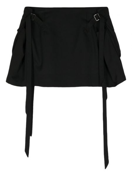 Vlněné mini sukně s přezkou Yohji Yamamoto
