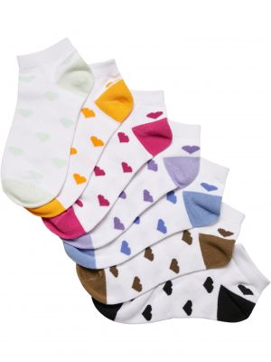 Κάλτσες στα δάχτυλα με μοτίβο καρδιά Urban Classics Accessoires λευκό
