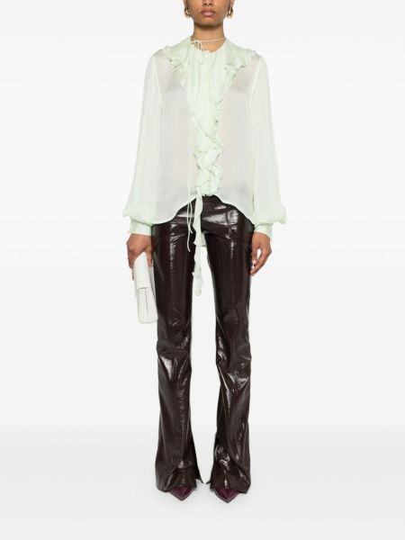 Transparente hemd mit rüschen Victoria Beckham grün