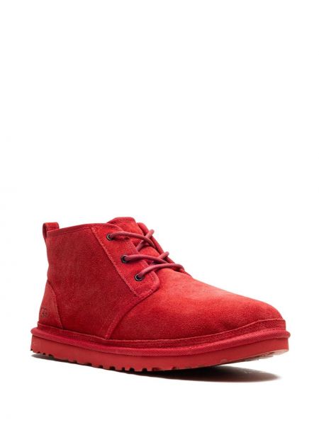 Krajkové semišové šněrovací kotníkové boty Ugg červené