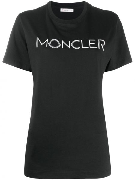 Camiseta con apliques Moncler negro