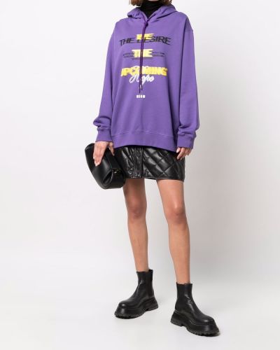 Sudadera con capucha con estampado oversized Msgm violeta