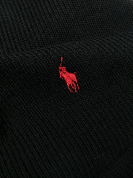 Strick schal mit stickerei Polo Ralph Lauren schwarz