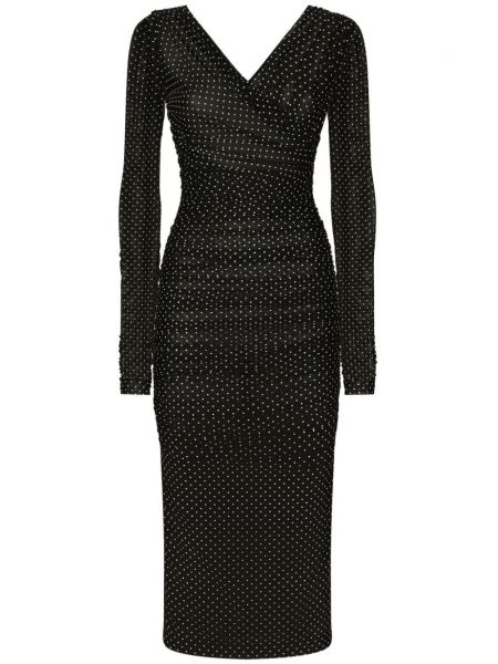 Коктейлна рокля на точки от тюл Dolce & Gabbana