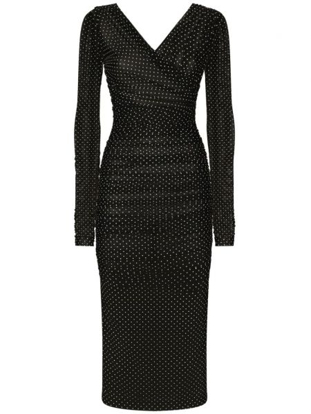 Rochie de cocktail cu buline din tul Dolce & Gabbana