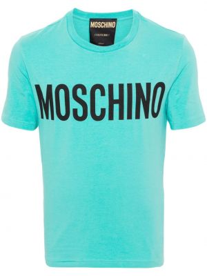 Pamučna majica s printom Moschino zelena