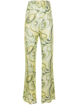 Pantalones rectos con estampado Raf Simons verde