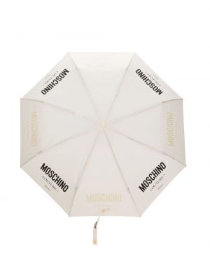 Parasol z nadrukiem Moschino biały