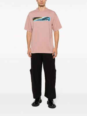 Bavlněné tričko s potiskem Magliano růžové