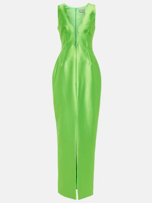 Satynowa sukienka długa Rasario zielona