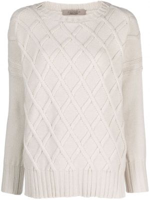 Плетен вълнен пуловер D.exterior бяло