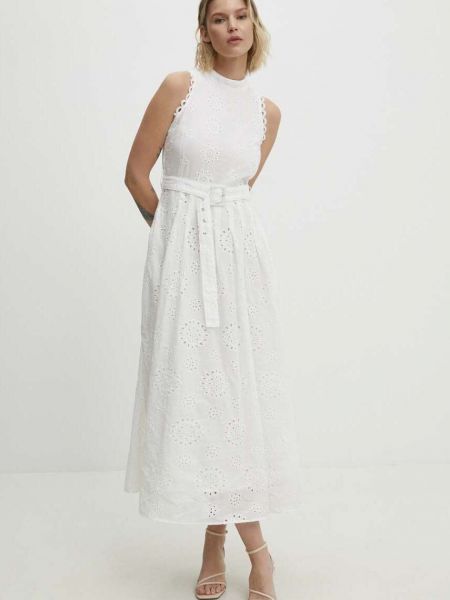 Sukienka długa bawełniana Answear Lab biała