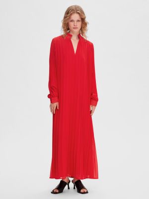 Vestido largo Selected Femme rojo