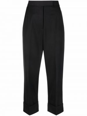 Volnene hlače z perlami Thom Browne črna