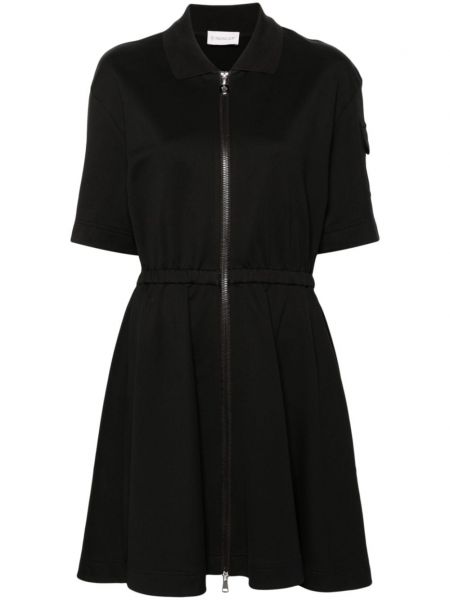 Sukienka na zamek bawełniana Moncler czarna