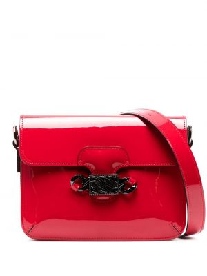 Δερμάτινη τσάντα χιαστί από λουστρίνι Casadei κόκκινο