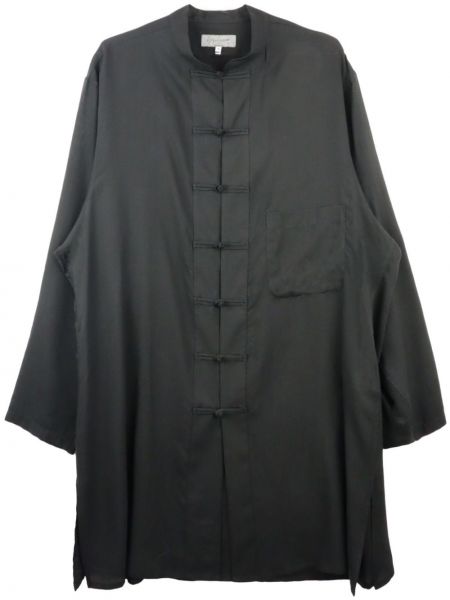 Saténová košeľa Yohji Yamamoto čierna