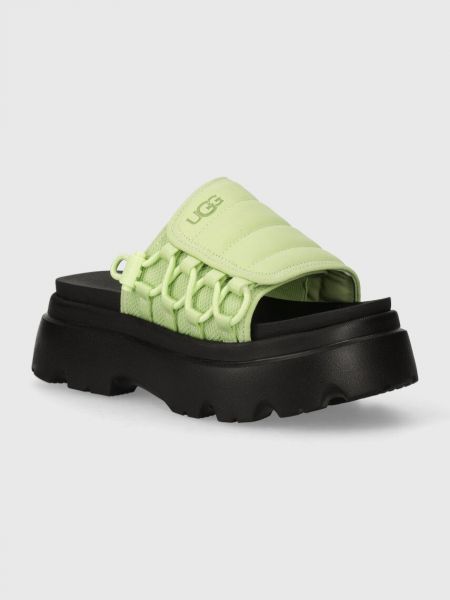 Pantofle na platformě Ugg zelené