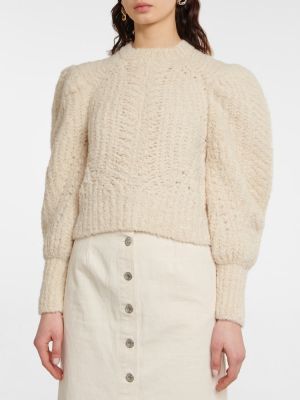 Vlnený sveter z alpaky Ulla Johnson biela