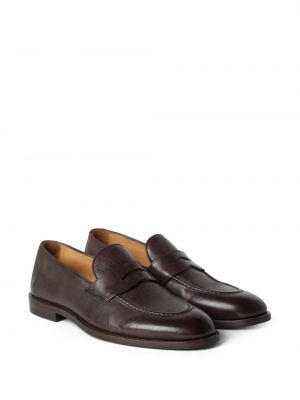 Nahast loafer-kingad Brunello Cucinelli pruun