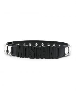 Křišťálový pásek Moschino černý