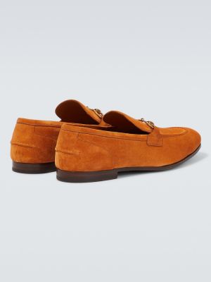 Pantofi loafer din piele de căprioară Gucci maro