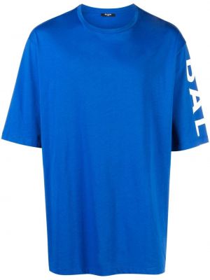 Oversize памучна тениска Balmain синьо