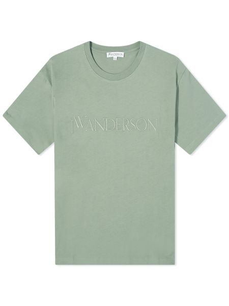Футболка Jw Anderson с вышивкой зеленая