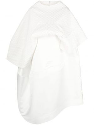 Asymetrické bavlněné midi šaty z polyesteru Comme Des Garçons - bílá