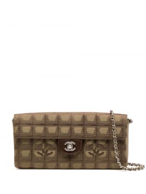 Žakárová cestovná taška Chanel Pre-owned hnedá