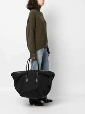 Leder shopper handtasche Polo Ralph Lauren schwarz