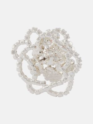 Φλοράλ σκουλαρίκια με πετραδάκια Magda Butrym ασημί