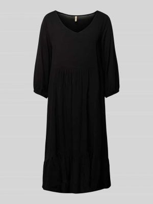 Sukienka midi z dekoltem w serek Soyaconcept czarna