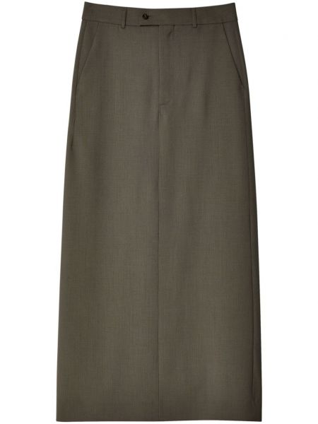 Vlnená dlhá sukňa Mm6 Maison Margiela hnedá
