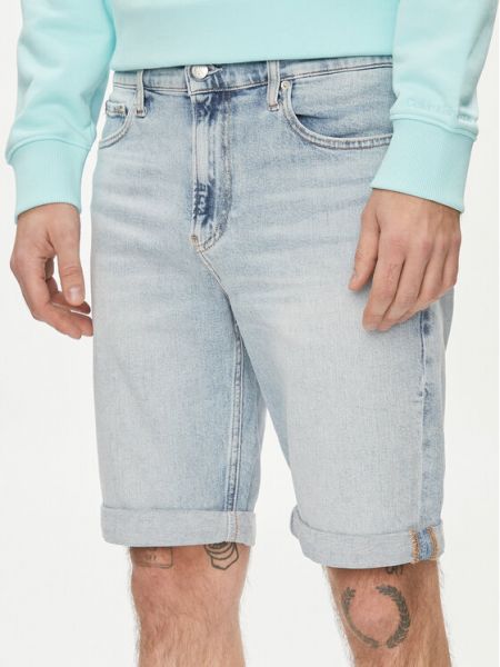 Дънкови шорти slim Calvin Klein Jeans синьо