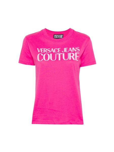 Koszulka Versace Jeans Couture różowa