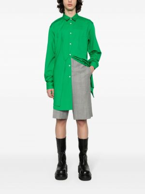 Koszula bawełniana asymetryczna Comme Des Garcons Homme Plus zielona
