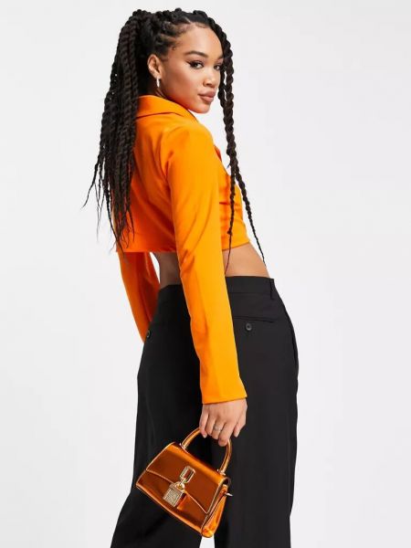 Элегантный пиджак оверсайз Rebellious Fashion оранжевый