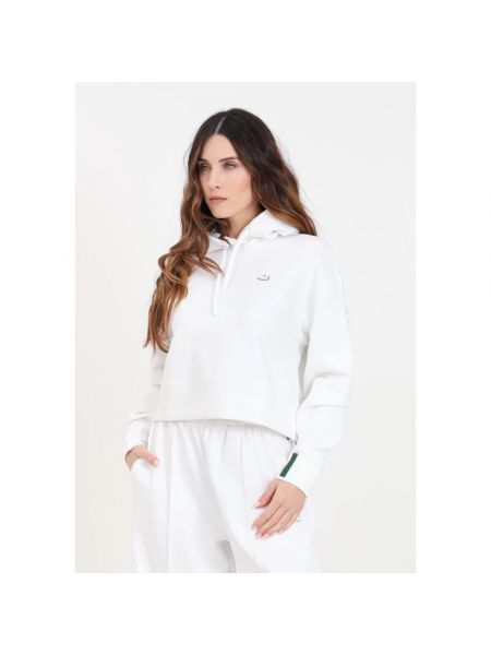 Bluza z kapturem Lacoste biała