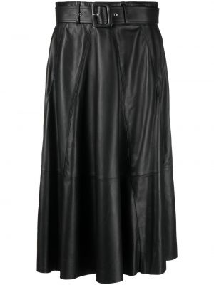 Kašmírová kožená sukňa Incentive! Cashmere čierna